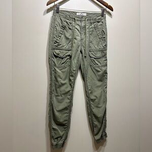 Hollister Mid Rise Ankle Crop Cropped Denim Joggers Cargo Pants Bottoms Green